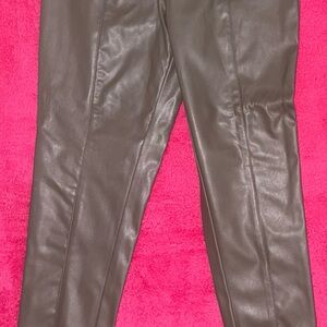 H&M Taupe Faux Leather Pants